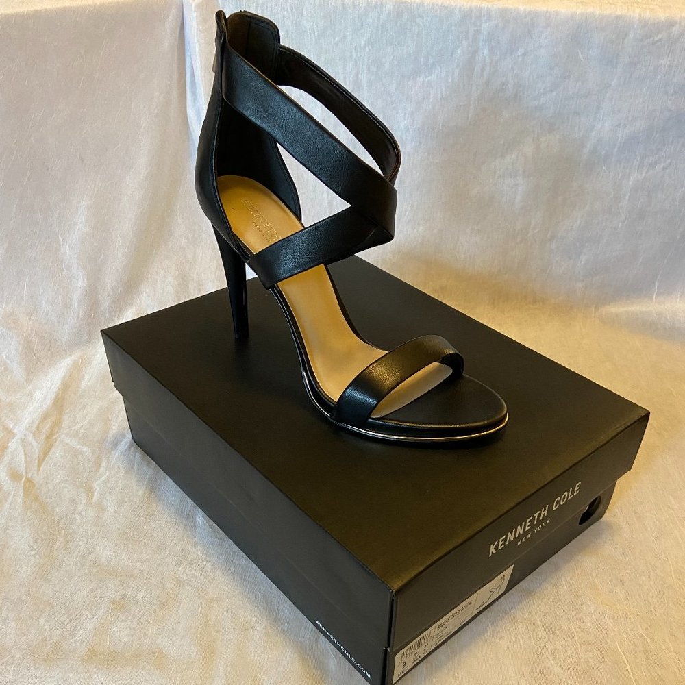 Kenneth Cole New York Women's Brooke Cross High Heel Dress Sandals- Black